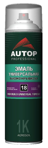 АВТОП PROFESSIONAL /  Эмаль акриловая универсальная высокоукрывистая (№18), чер.матов. 650ml. (6шт)