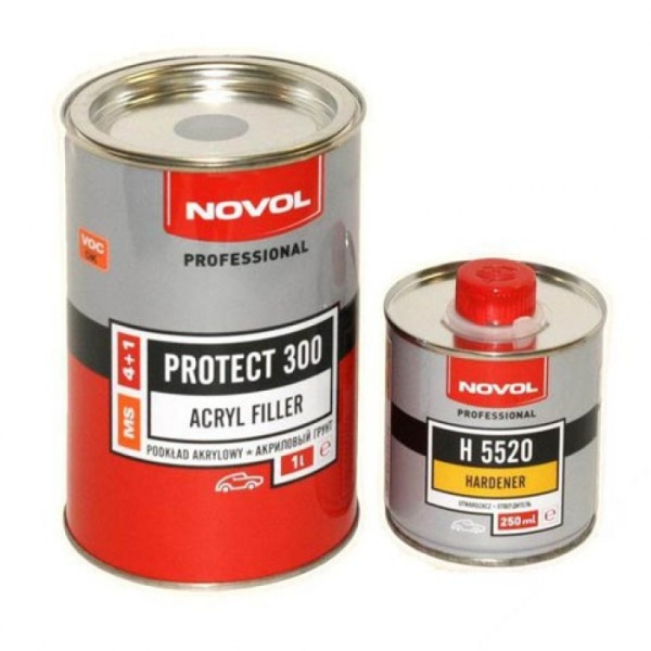 NOVOL / Грунт 4+1 Протект 300 серый 1л+0,25л (6шт)